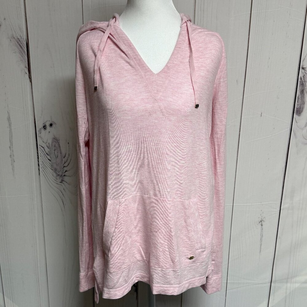 Lilly Pulitzer Luxletic Arin Lounge Pullover Hoodie Paradise Pink Size M, EUC